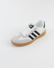 Men's White Sneakers with Black Stripes