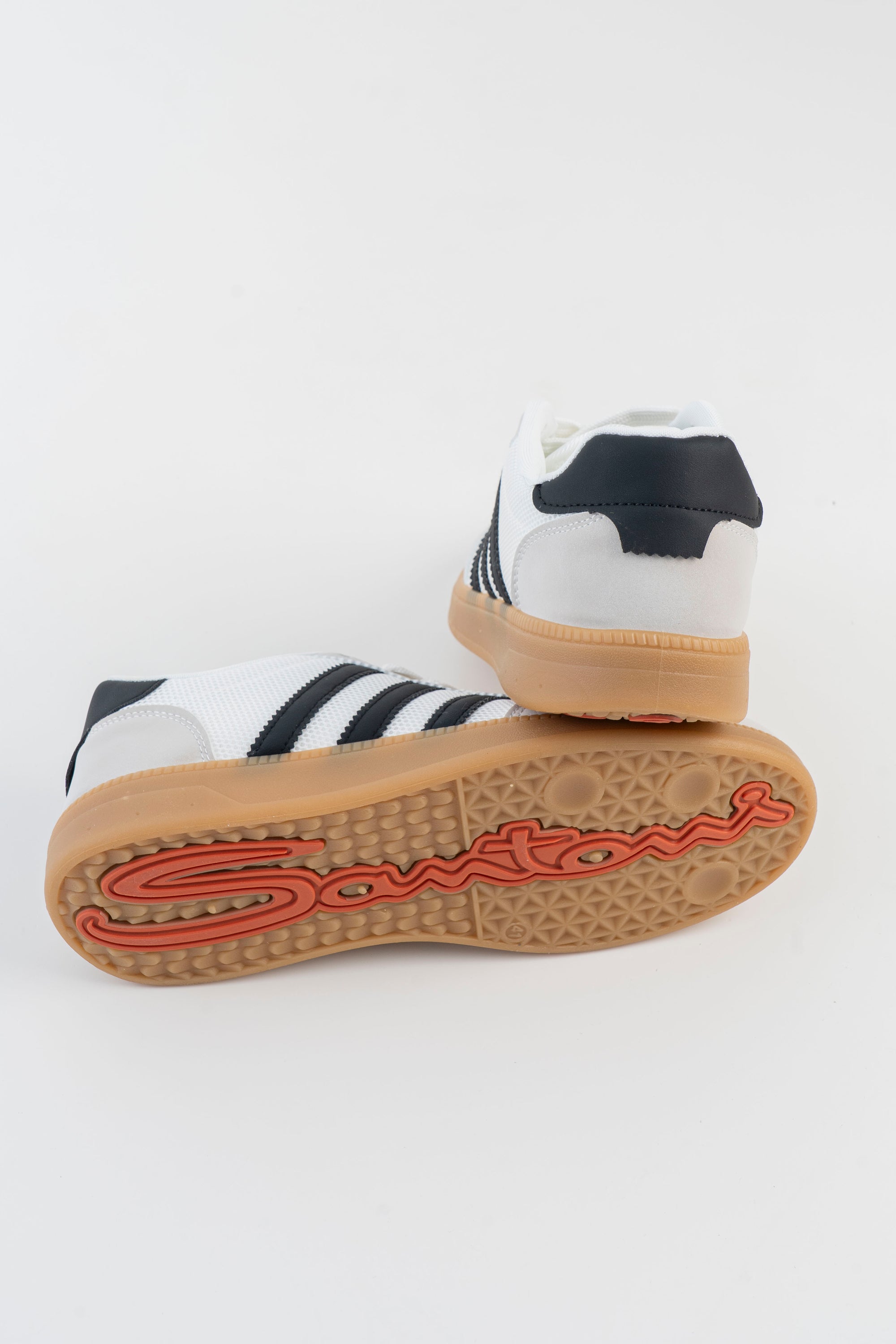 Men's White Sneakers with Black Stripes