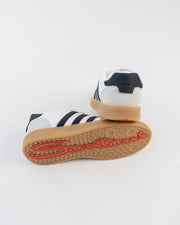 Men's White Sneakers with Black Stripes