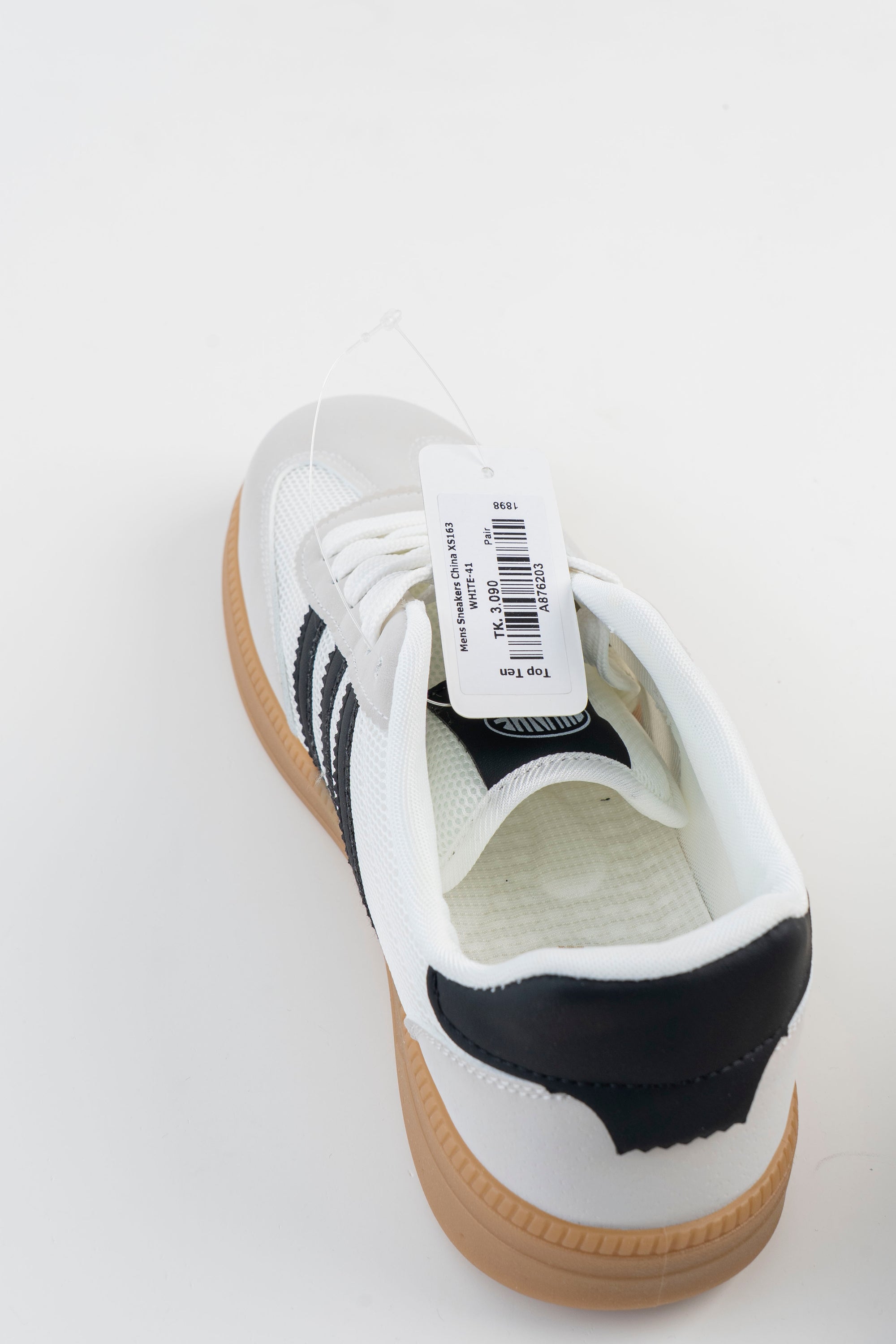 Men's White Sneakers with Black Stripes