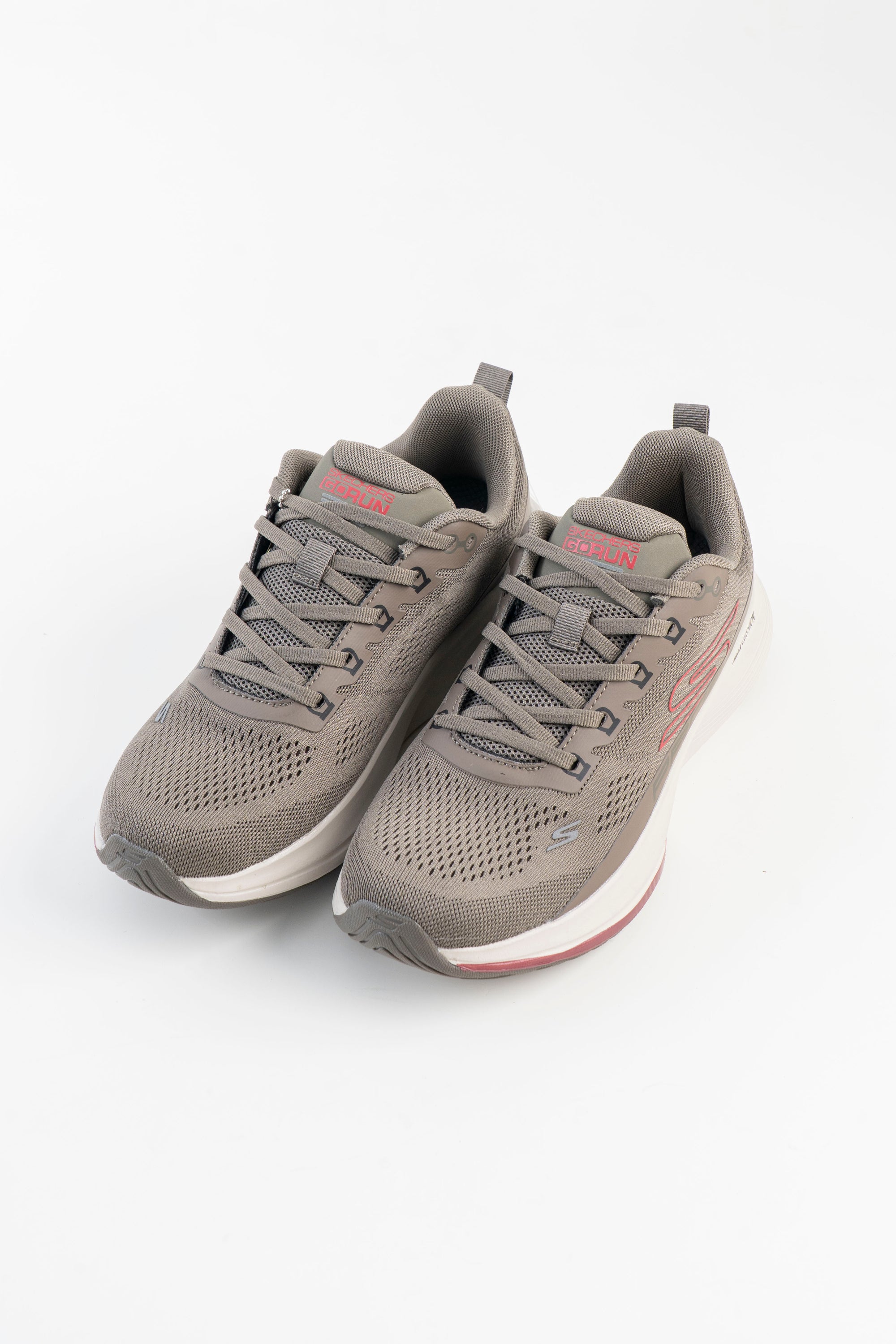 Men's Skechers GO RUN Grey Sneakers with Pink Accents