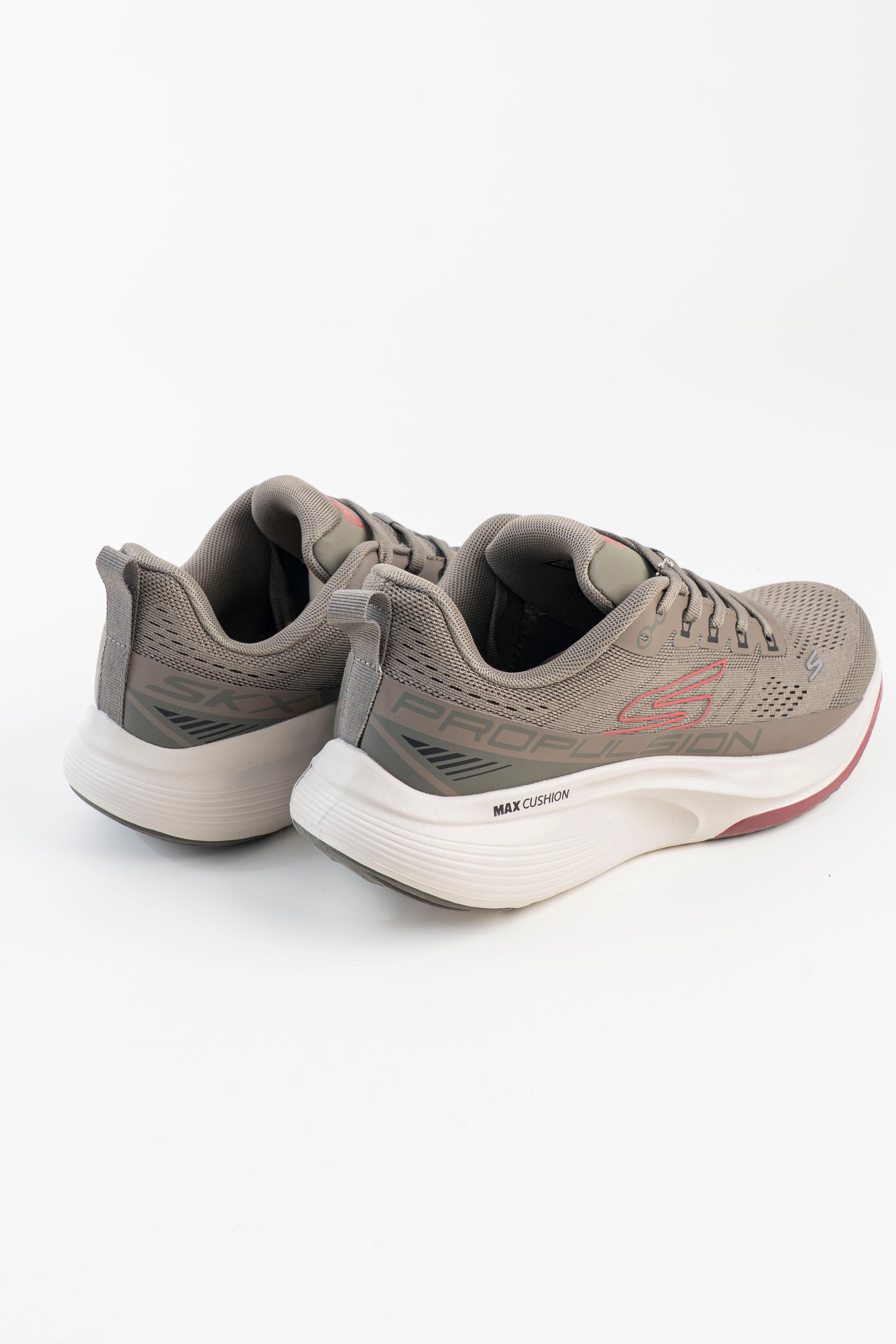 Men's Skechers GO RUN Grey Sneakers with Pink Accents