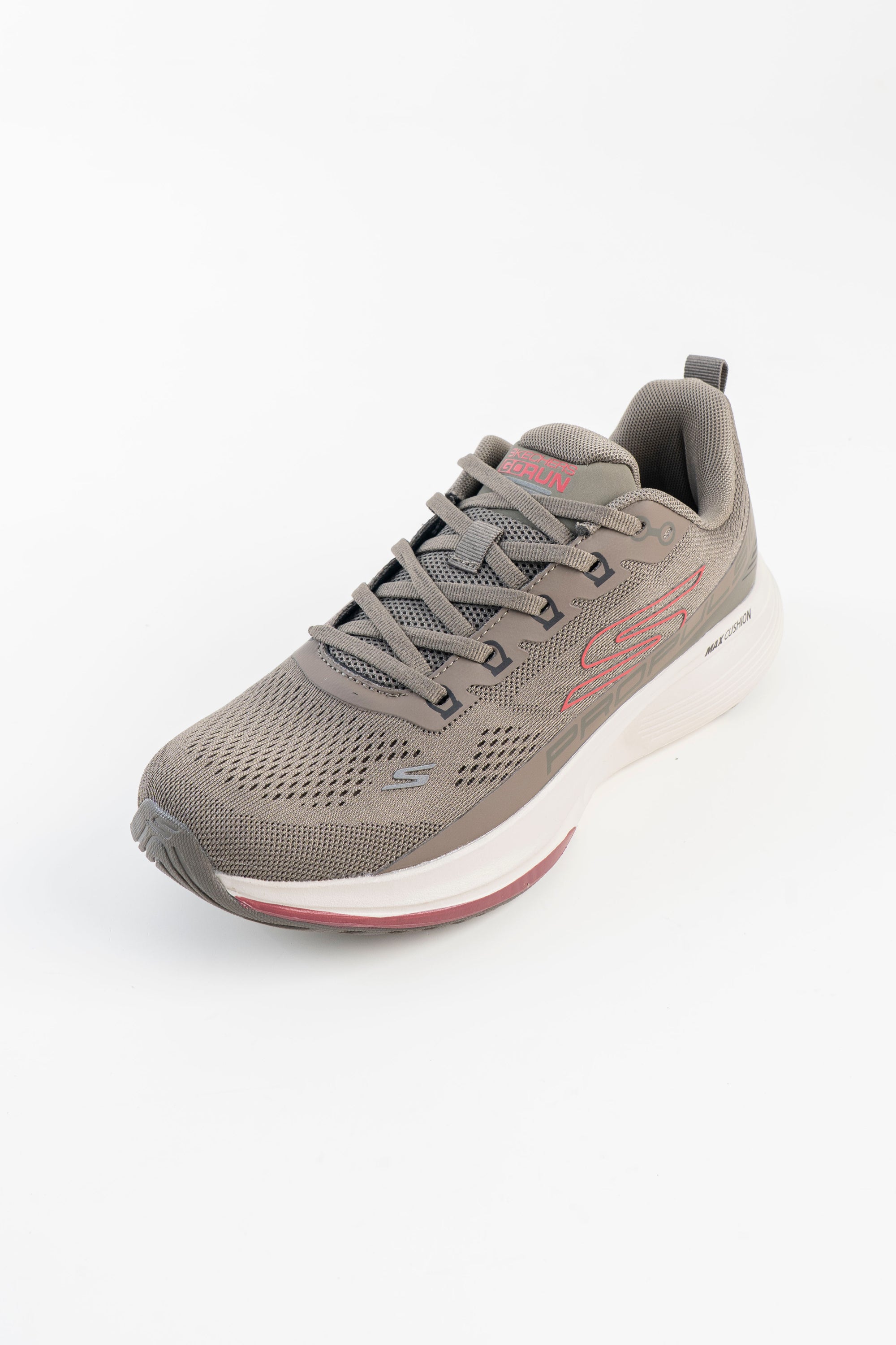 Men's Skechers GO RUN Grey Sneakers with Pink Accents