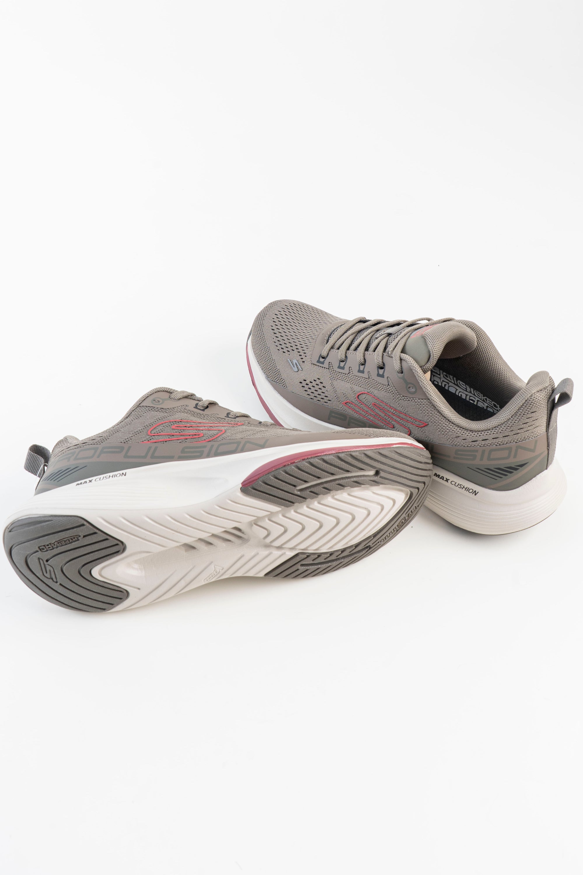 Men's Skechers GO RUN Grey Sneakers with Pink Accents
