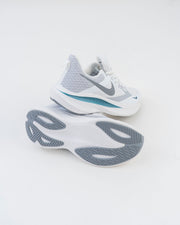 Men's White & Grey Mesh Running Sneakers