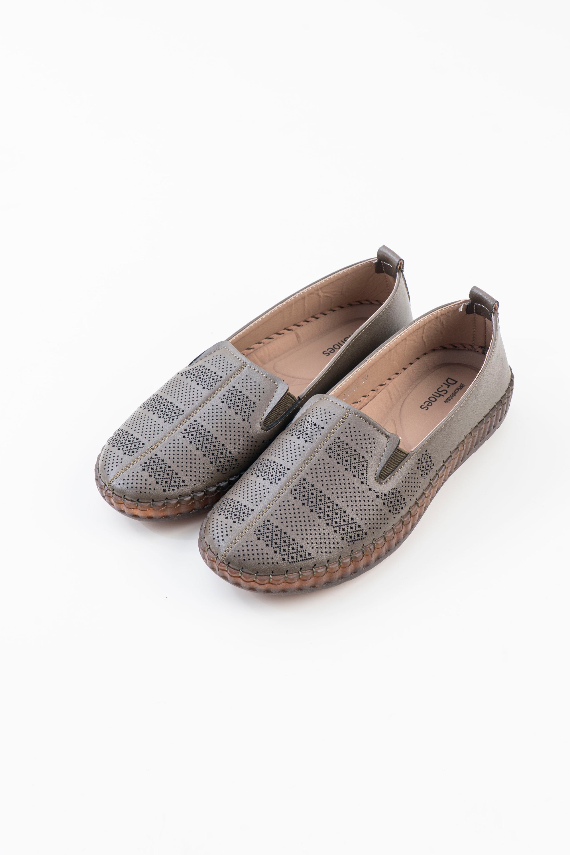 Perforated Comfort Loafer Ladies - Olive