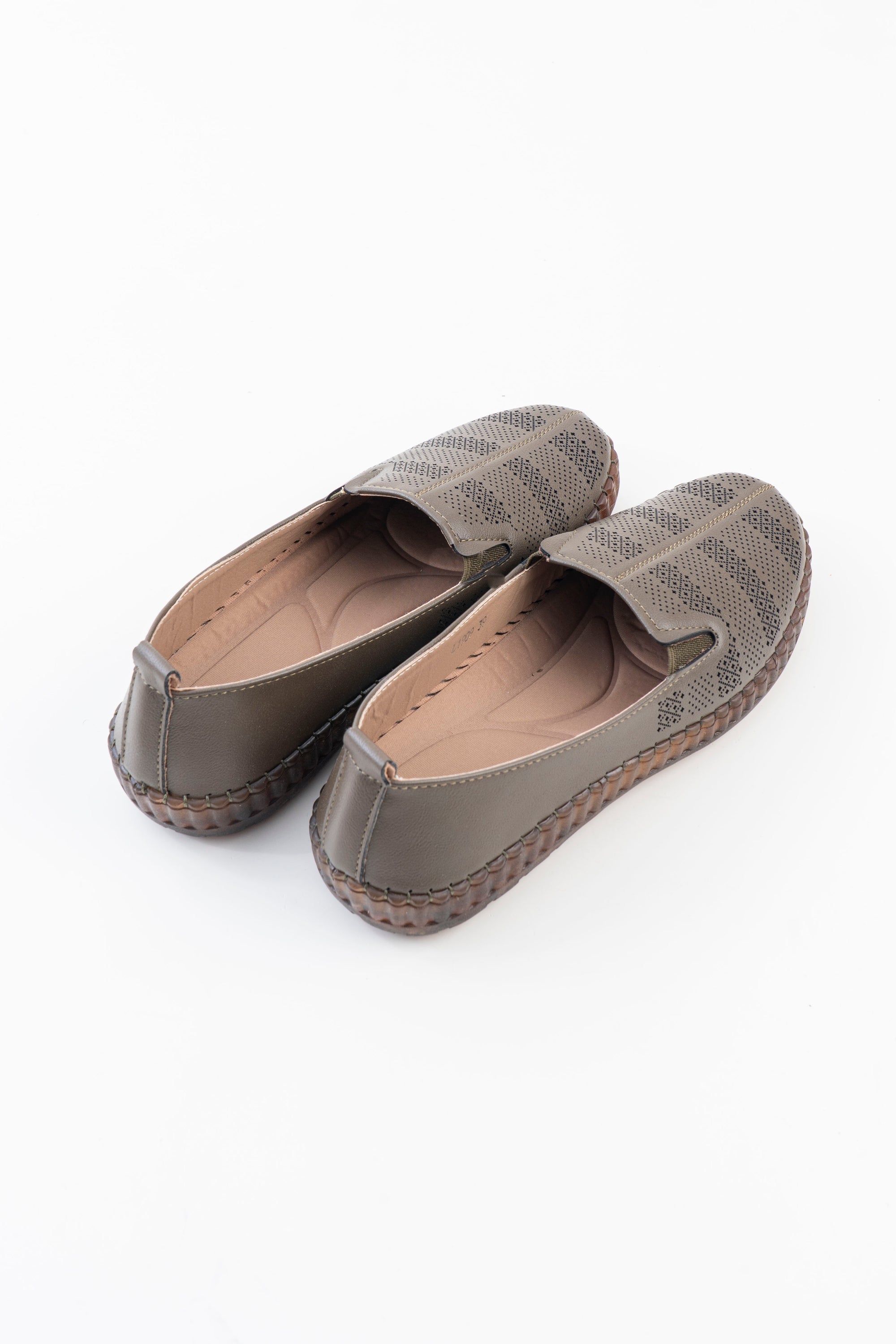 Perforated Comfort Loafer Ladies - Olive