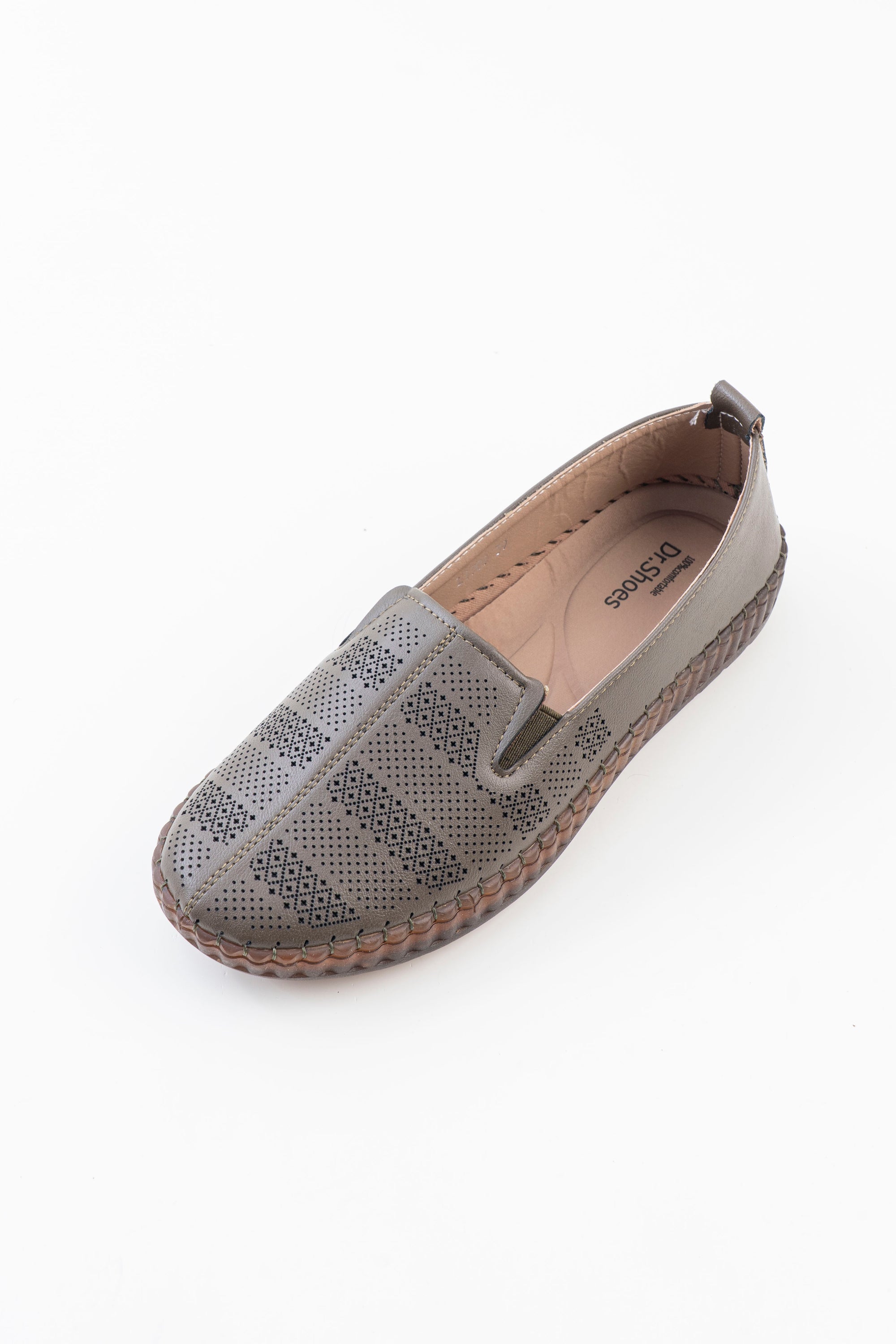Perforated Comfort Loafer Ladies - Olive