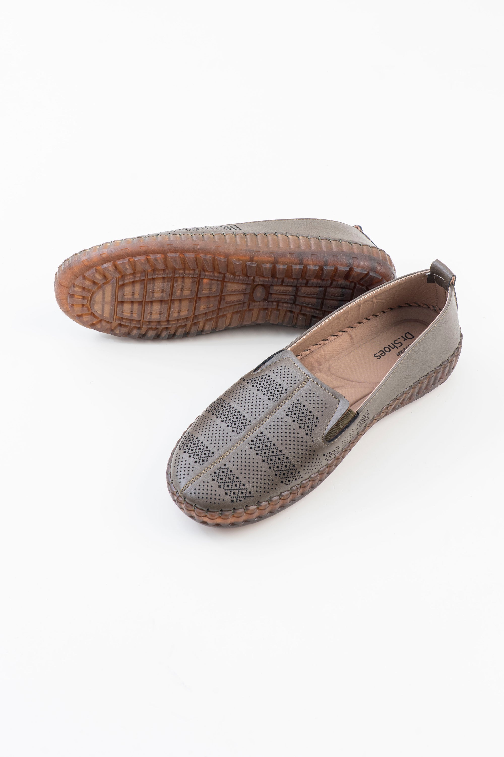 Perforated Comfort Loafer Ladies - Olive
