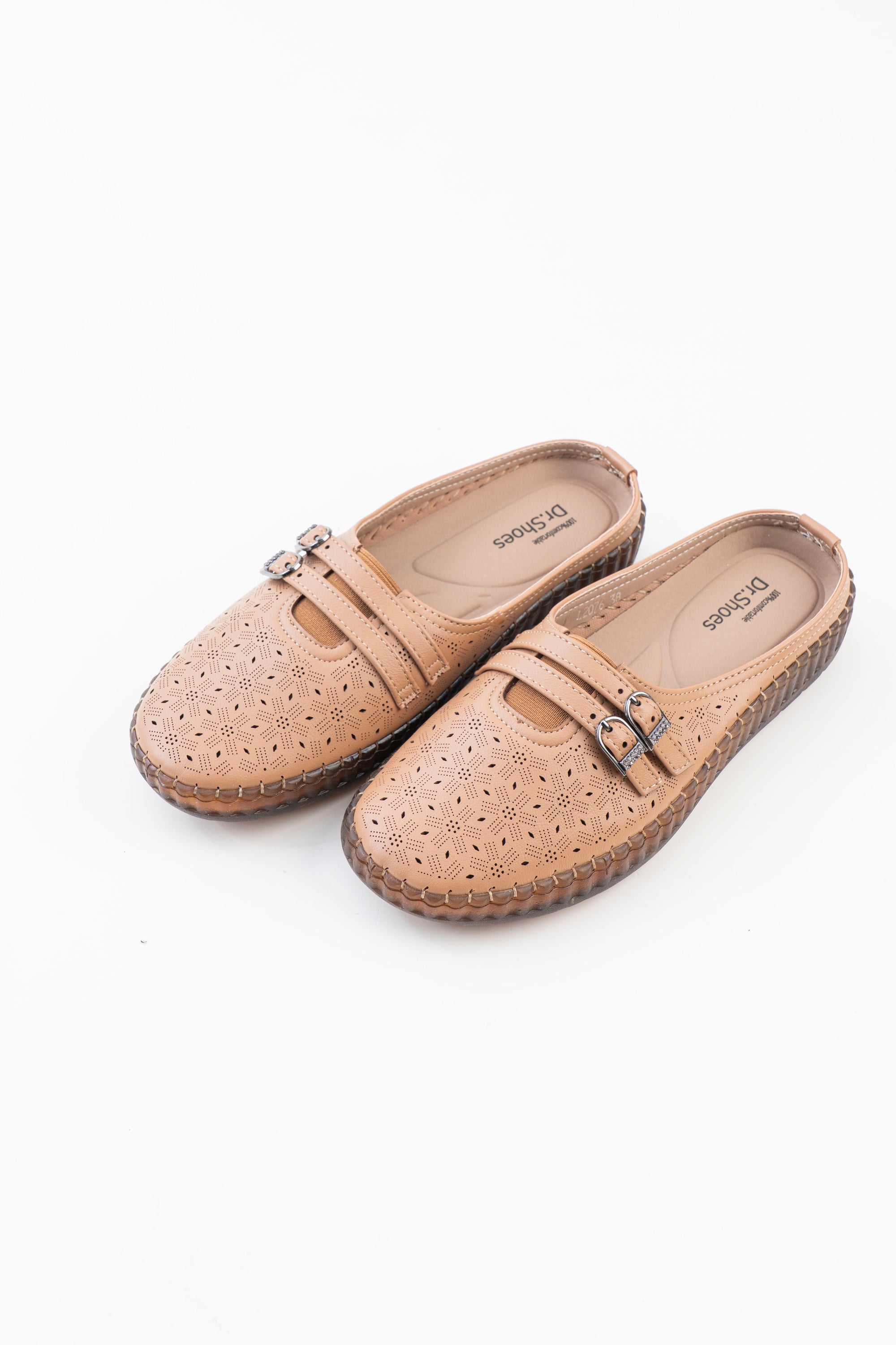 Buckle Strap Half Shoe Ladies - Beige