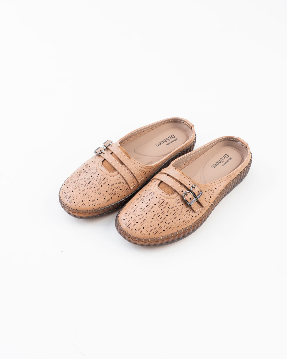 Buckle Strap Half Shoe Ladies - Beige