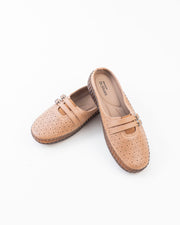 Buckle Strap Half Shoe Ladies - Beige