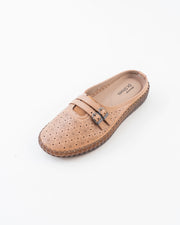 Buckle Strap Half Shoe Ladies - Beige