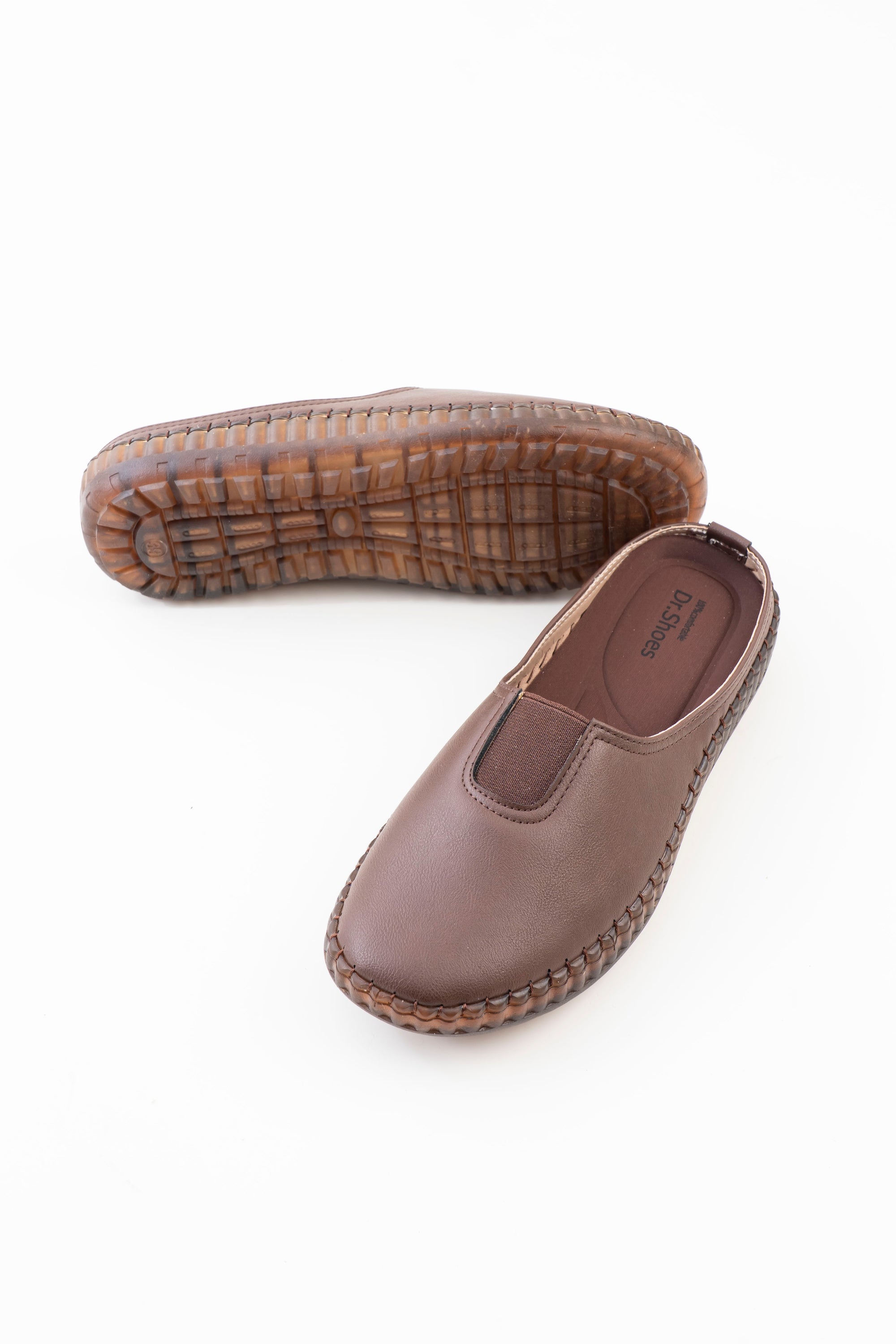 Slip-On Comfort Half Shoe Ladies - Brown