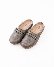 Buckle Strap Half Shoe Ladies - Olive