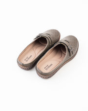 Buckle Strap Half Shoe Ladies - Olive
