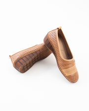 Perforated Wedge Comfort Flat Ladies - Camel