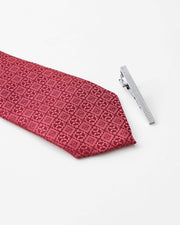 Silver-Tone Textured Tie Clip