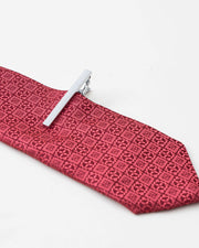 Silver-Tone Textured Tie Clip