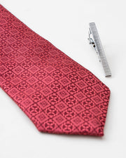 Silver-Tone Textured Tie Clip