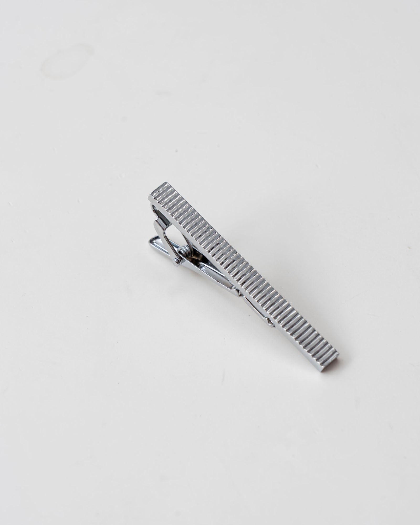Silver-Tone Textured Tie Clip