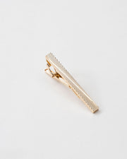 Textured Gold-Tone Tie Clip