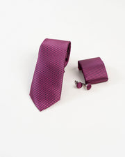 Pink & Navy Diagonal Stripe Tie Set