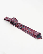 Burgundy Paisley Patterned Tie Set