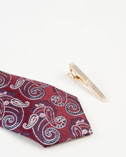 Diamond Textured Gold-Tone Tie Clip