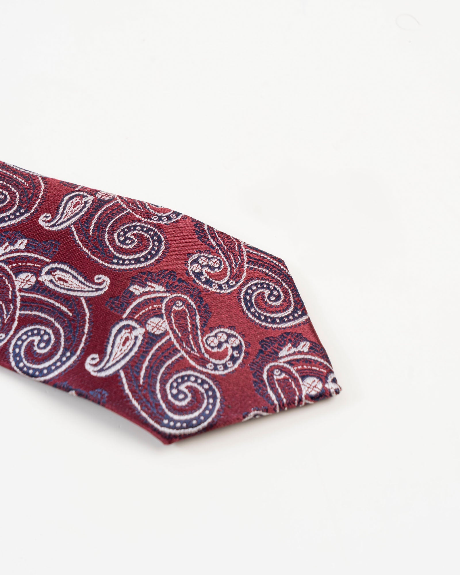Burgundy Paisley Patterned Tie Set