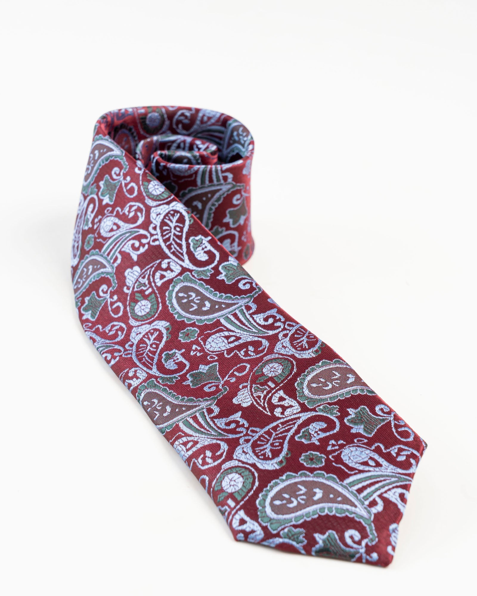 Maroon Paisley Patterned Tie Set