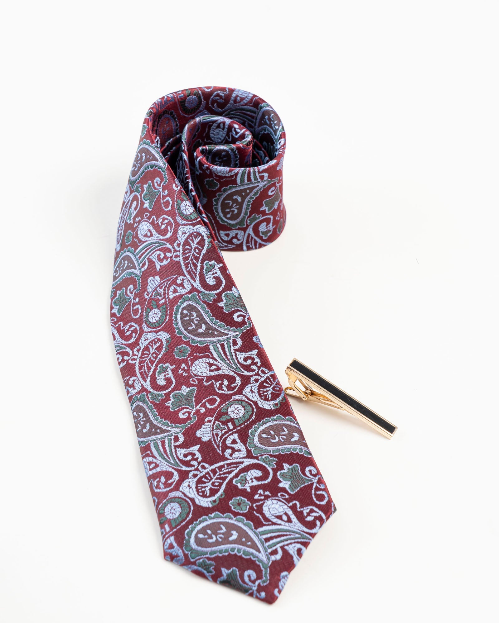 Black Enamel Gold-Tone Tie Clip