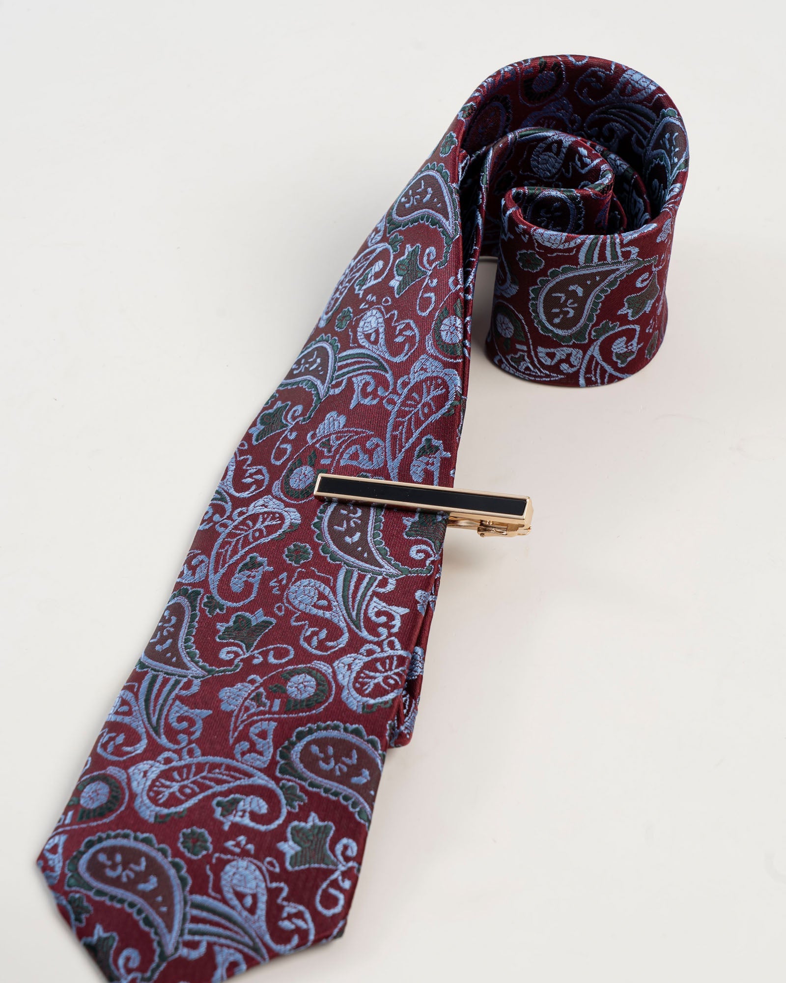 Black Enamel Gold-Tone Tie Clip