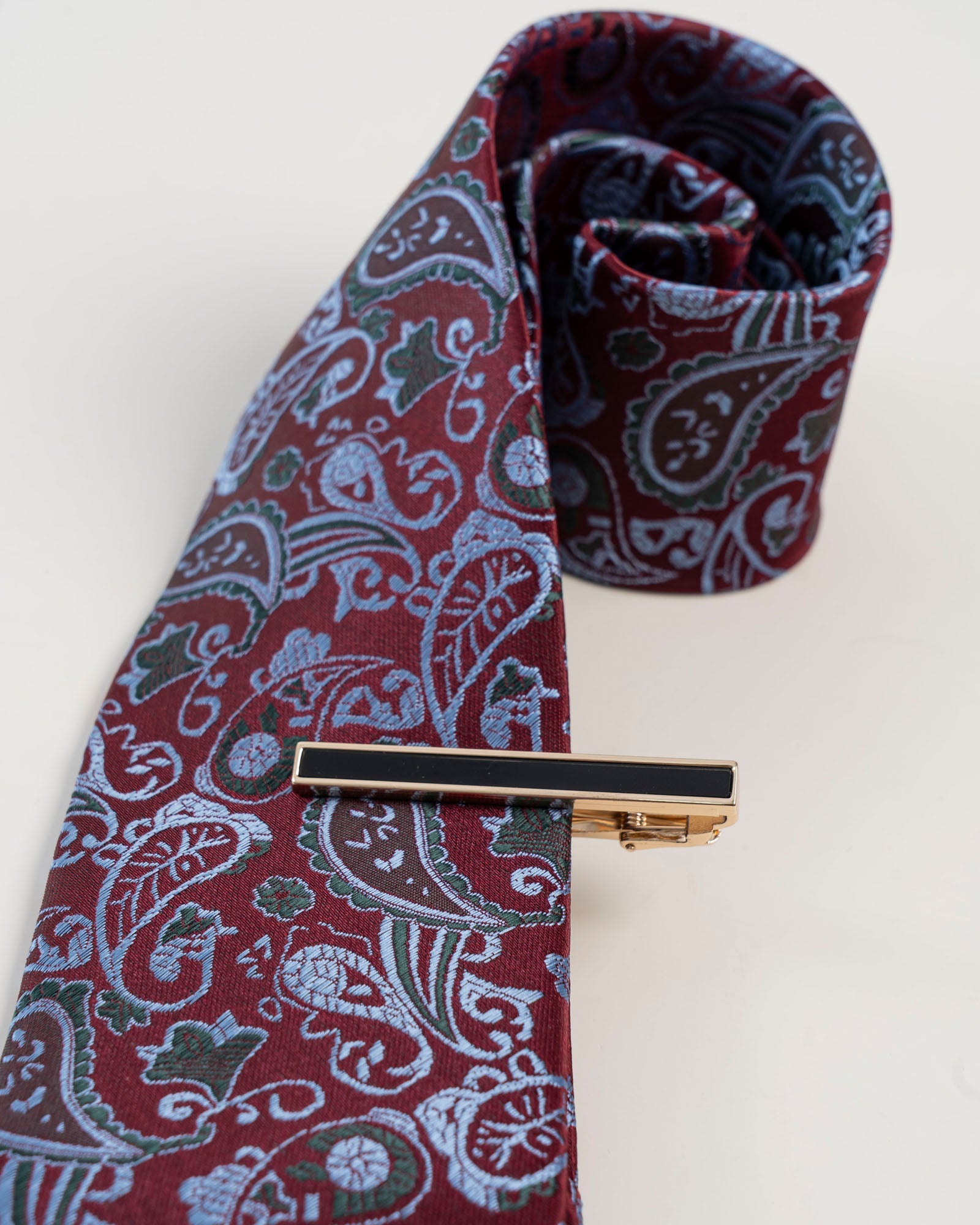 Black Enamel Gold-Tone Tie Clip