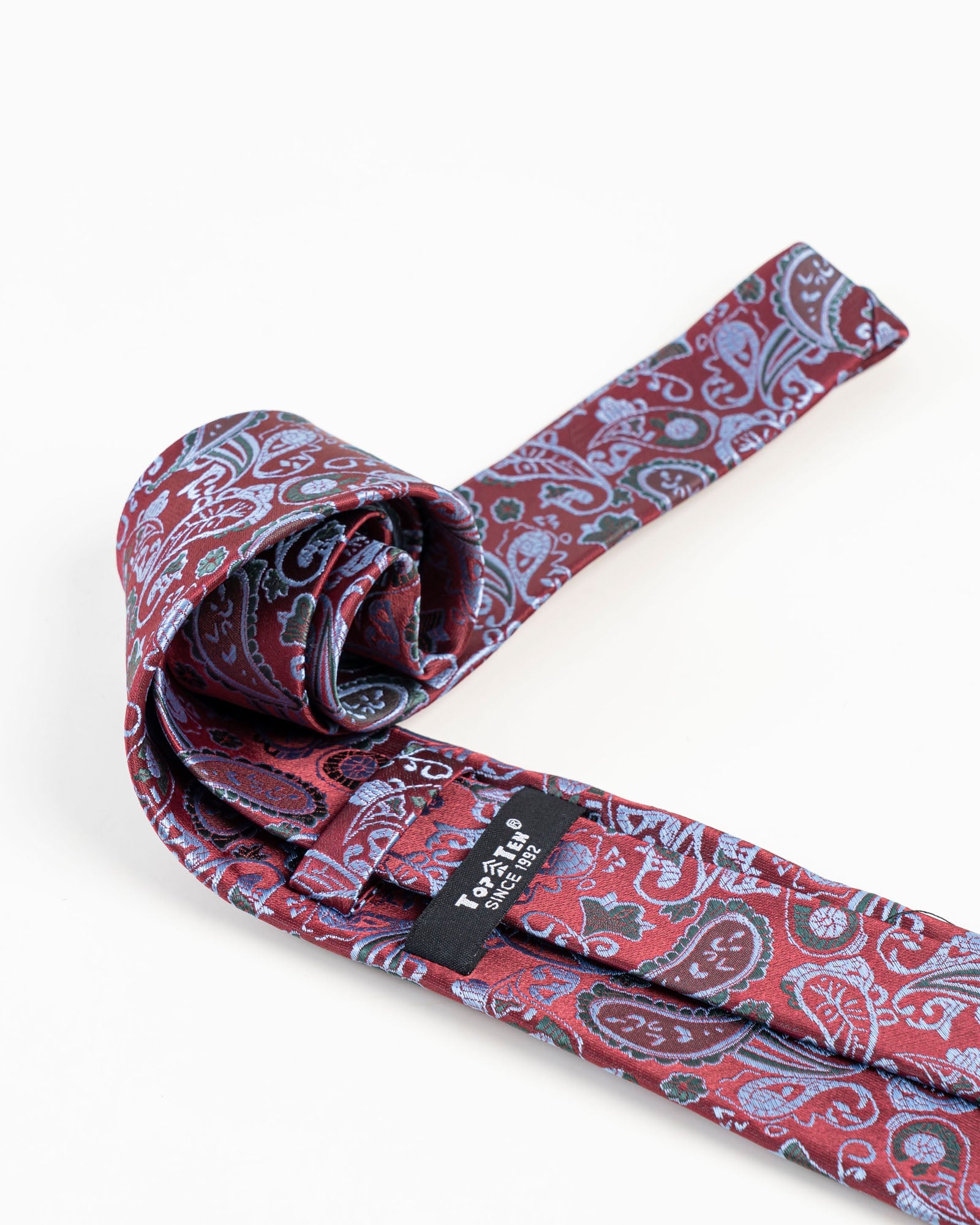 Maroon Paisley Patterned Tie Set