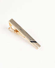 Black Line Gold-Tone Tie Clip
