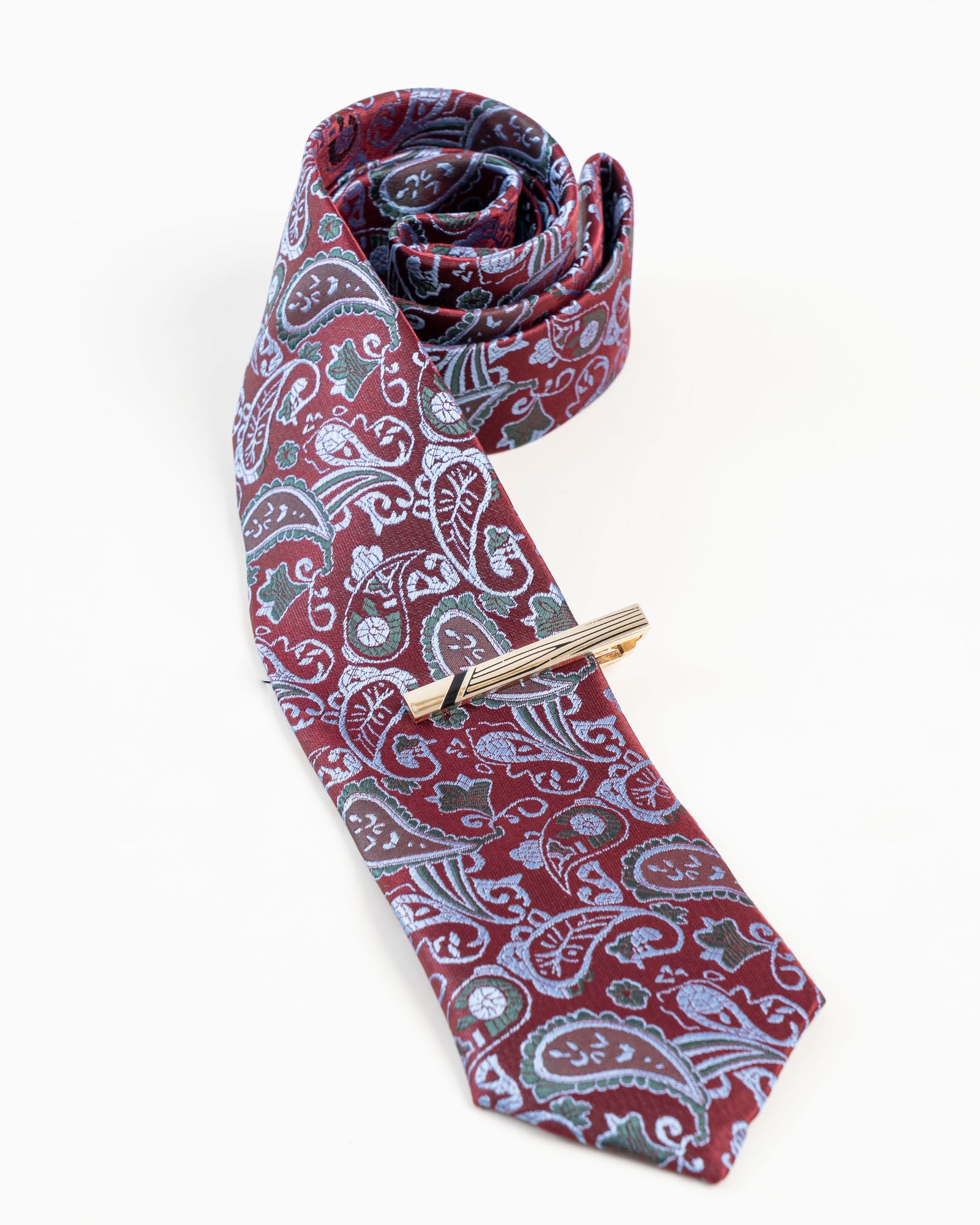 Black Line Gold-Tone Tie Clip