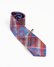 Black Stripe Gold-Tone Tie Clip