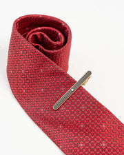 Black Textured Gold-Tone Tie Clip