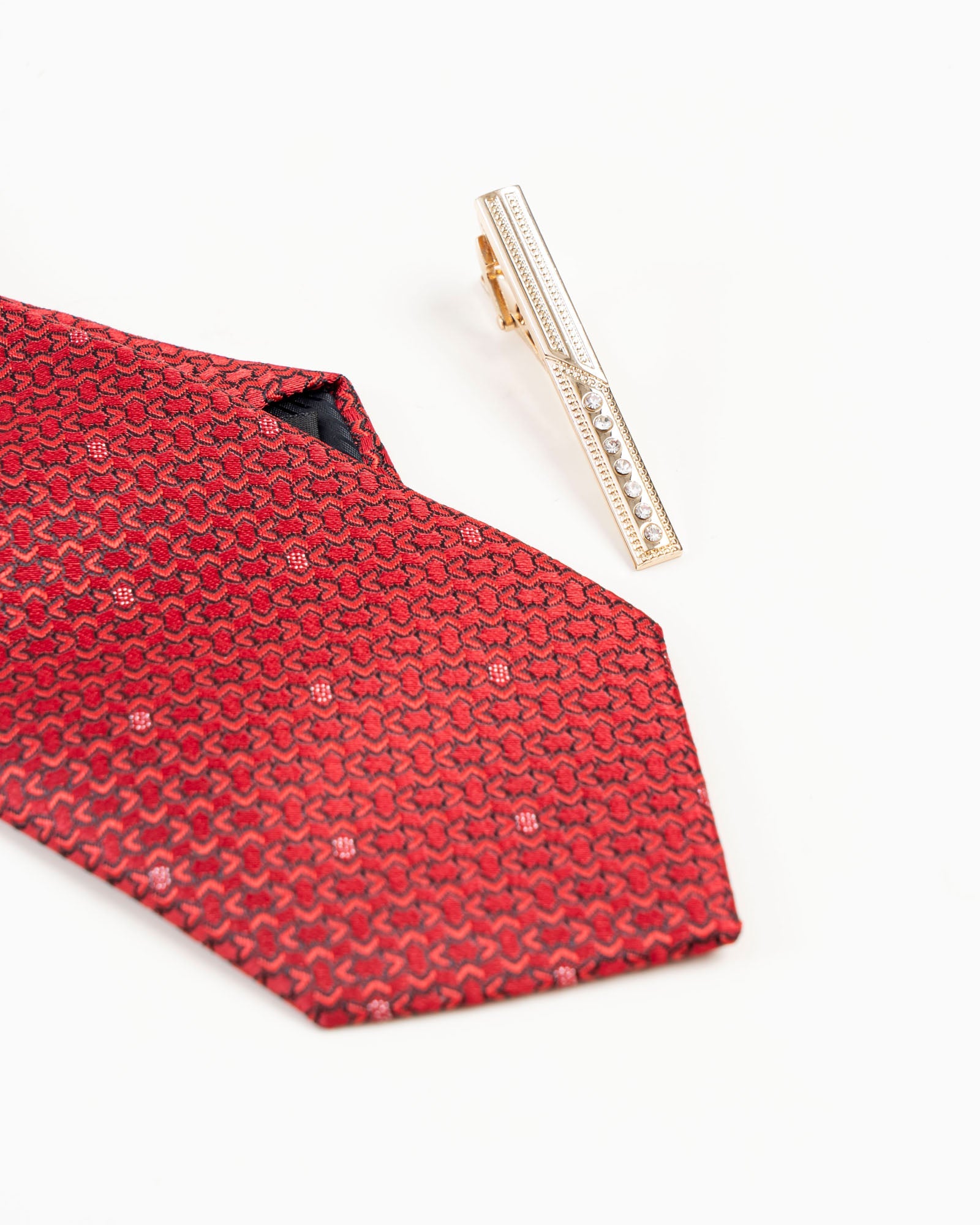 Crystal Accent Gold-Tone Tie Clip