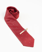 Black Inlay Crystal Gold-Tone Tie Clip
