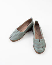 Women's Green Perforated Slip-On Shoes | Dr. Shoes