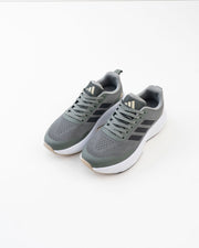 Men's Grey Mesh Lace-Up Sneakers with Black Side Stripes