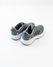 Men's Grey Mesh Lace-Up Sneakers with Black Side Stripes