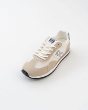 Men's Beige & White Retro Lace-Up Sneakers