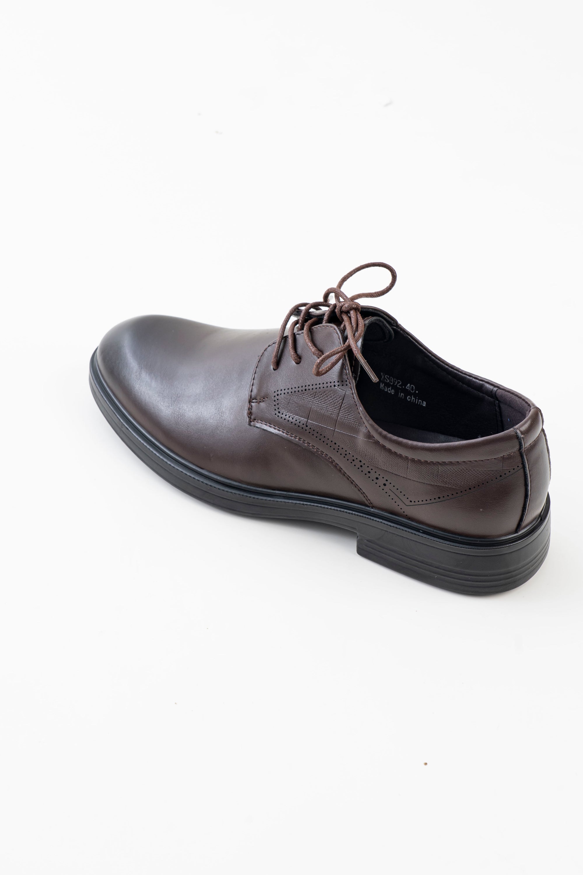 Men's Brown Plain-Toe Lace-Up Formal Shoes
