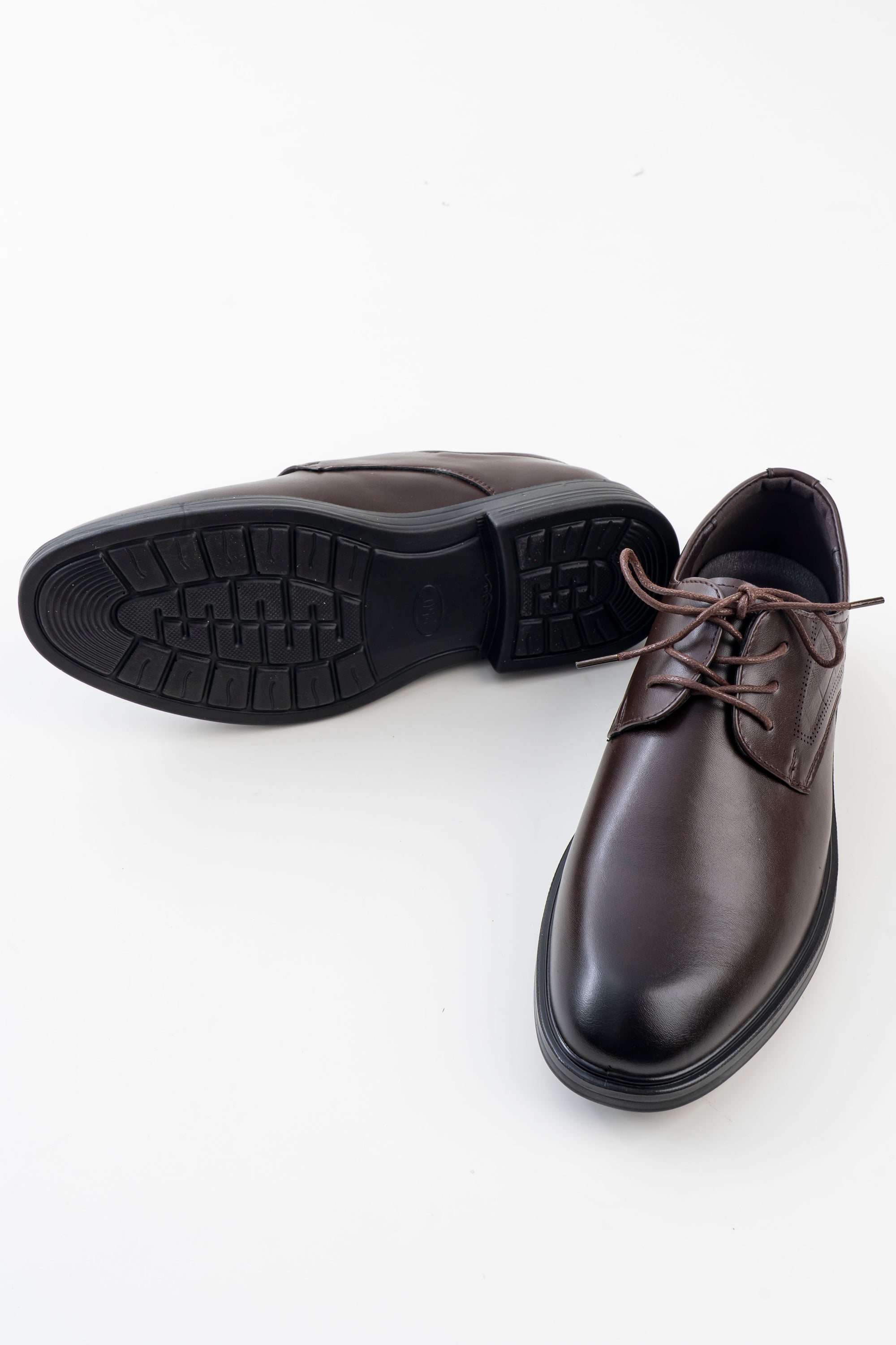 Men's Brown Plain-Toe Lace-Up Formal Shoes