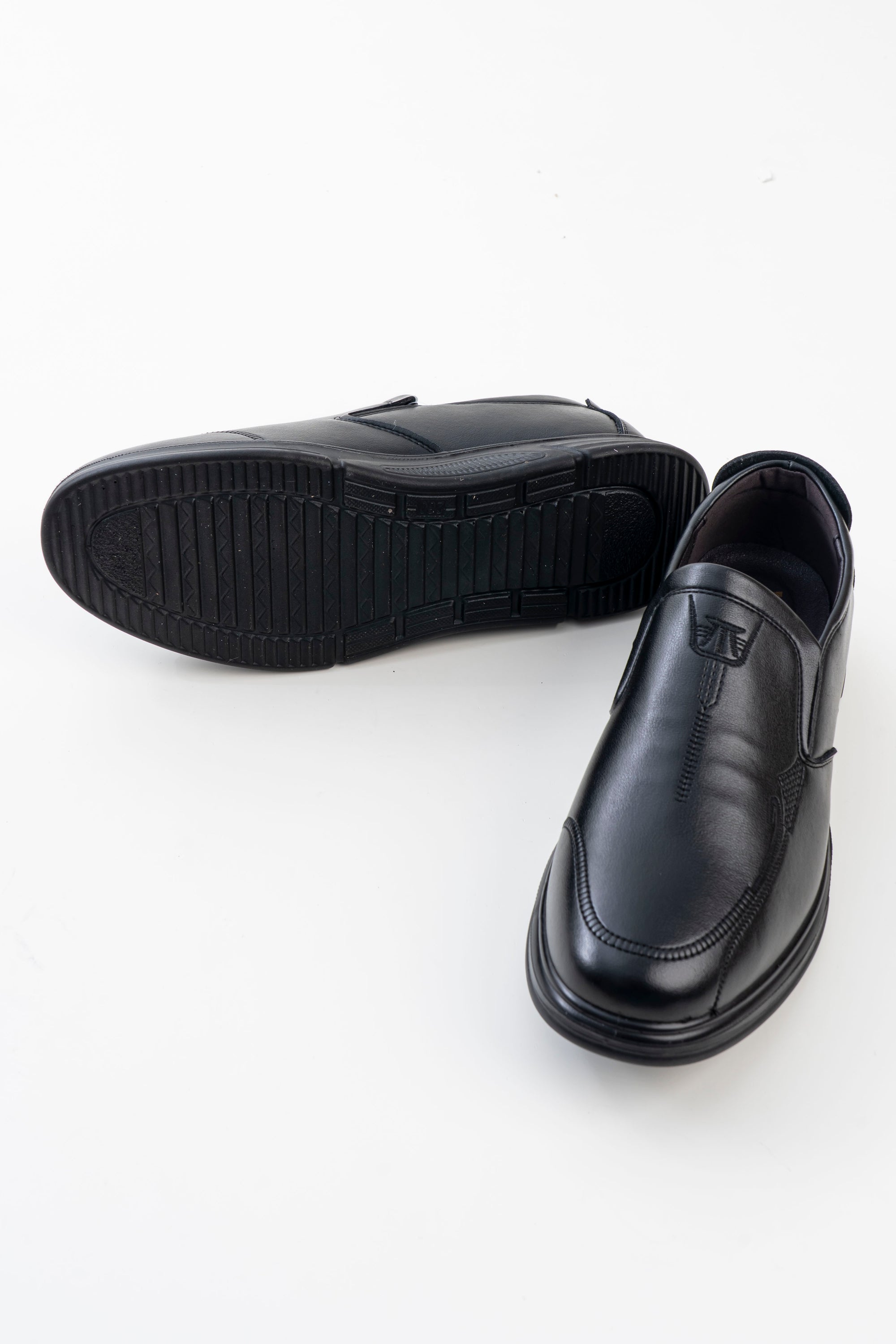 Men's Black Stitch-Detail Slip-On Casual Shoes