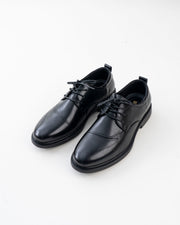 Men's Black Brogue-Detail Lace-Up Formal Shoes
