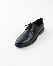 Men's Black Brogue-Detail Lace-Up Formal Shoes
